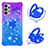 Silicone Candy Rubber TPU Bling-Bling Soft Case Cover with Finger Ring Stand S02 for Samsung Galaxy A32 4G