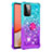 Silicone Candy Rubber TPU Bling-Bling Soft Case Cover with Finger Ring Stand S02 for Samsung Galaxy A72 4G