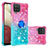 Silicone Candy Rubber TPU Bling-Bling Soft Case Cover with Finger Ring Stand S02 for Samsung Galaxy F12