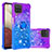 Silicone Candy Rubber TPU Bling-Bling Soft Case Cover with Finger Ring Stand S02 for Samsung Galaxy F12 Purple