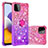 Silicone Candy Rubber TPU Bling-Bling Soft Case Cover with Finger Ring Stand S02 for Samsung Galaxy F42 5G