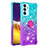 Silicone Candy Rubber TPU Bling-Bling Soft Case Cover with Finger Ring Stand S02 for Samsung Galaxy F54 5G