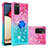 Silicone Candy Rubber TPU Bling-Bling Soft Case Cover with Finger Ring Stand S02 for Samsung Galaxy M02s