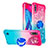 Silicone Candy Rubber TPU Bling-Bling Soft Case Cover with Finger Ring Stand S02 for Samsung Galaxy M10 Pink