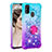 Silicone Candy Rubber TPU Bling-Bling Soft Case Cover with Finger Ring Stand S02 for Samsung Galaxy M21