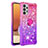 Silicone Candy Rubber TPU Bling-Bling Soft Case Cover with Finger Ring Stand S02 for Samsung Galaxy M32 5G