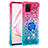 Silicone Candy Rubber TPU Bling-Bling Soft Case Cover with Finger Ring Stand S02 for Samsung Galaxy M60s