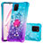 Silicone Candy Rubber TPU Bling-Bling Soft Case Cover with Finger Ring Stand S02 for Samsung Galaxy Note 10 Lite Sky Blue