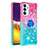 Silicone Candy Rubber TPU Bling-Bling Soft Case Cover with Finger Ring Stand S02 for Samsung Galaxy Quantum2 5G