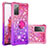 Silicone Candy Rubber TPU Bling-Bling Soft Case Cover with Finger Ring Stand S02 for Samsung Galaxy S20 FE 4G Hot Pink