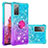Silicone Candy Rubber TPU Bling-Bling Soft Case Cover with Finger Ring Stand S02 for Samsung Galaxy S20 FE 4G Sky Blue