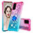 Silicone Candy Rubber TPU Bling-Bling Soft Case Cover with Finger Ring Stand S02 for Samsung Galaxy S20 Pink