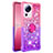 Silicone Candy Rubber TPU Bling-Bling Soft Case Cover with Finger Ring Stand S02 for Xiaomi Mi 12 Lite NE 5G Hot Pink