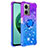 Silicone Candy Rubber TPU Bling-Bling Soft Case Cover with Finger Ring Stand S02 for Xiaomi Redmi 10 5G Purple