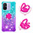 Silicone Candy Rubber TPU Bling-Bling Soft Case Cover with Finger Ring Stand S02 for Xiaomi Redmi 12C 4G