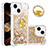 Silicone Candy Rubber TPU Bling-Bling Soft Case Cover with Finger Ring Stand S03 for Apple iPhone 14