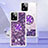 Silicone Candy Rubber TPU Bling-Bling Soft Case Cover with Finger Ring Stand YB1 for Motorola Moto G Power 5G (2023) Purple