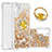 Silicone Candy Rubber TPU Bling-Bling Soft Case Cover with Finger Ring Stand YB1 for Samsung Galaxy A34 5G Gold