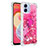 Silicone Candy Rubber TPU Bling-Bling Soft Case Cover with Finger Ring Stand YB1 for Samsung Galaxy M04 Hot Pink