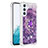 Silicone Candy Rubber TPU Bling-Bling Soft Case Cover with Finger Ring Stand YB1 for Samsung Galaxy Quantum4 5G Purple