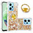 Silicone Candy Rubber TPU Bling-Bling Soft Case Cover with Finger Ring Stand YB1 for Xiaomi Poco X5 5G Gold