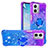 Silicone Candy Rubber TPU Bling-Bling Soft Case Cover with Finger Ring Stand YB2 for Motorola Moto G 5G (2023) Purple