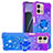 Silicone Candy Rubber TPU Bling-Bling Soft Case Cover with Finger Ring Stand YB2 for Motorola Moto G Stylus (2023) 5G Purple