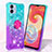 Silicone Candy Rubber TPU Bling-Bling Soft Case Cover with Finger Ring Stand YB2 for Samsung Galaxy A04 4G