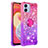 Silicone Candy Rubber TPU Bling-Bling Soft Case Cover with Finger Ring Stand YB2 for Samsung Galaxy A04 4G Hot Pink