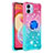 Silicone Candy Rubber TPU Bling-Bling Soft Case Cover with Finger Ring Stand YB2 for Samsung Galaxy F04