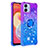 Silicone Candy Rubber TPU Bling-Bling Soft Case Cover with Finger Ring Stand YB2 for Samsung Galaxy F04 Purple