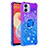 Silicone Candy Rubber TPU Bling-Bling Soft Case Cover with Finger Ring Stand YB2 for Samsung Galaxy M04 Purple