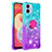 Silicone Candy Rubber TPU Bling-Bling Soft Case Cover with Finger Ring Stand YB2 for Samsung Galaxy M04 Sky Blue