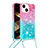 Silicone Candy Rubber TPU Bling-Bling Soft Case Cover with Lanyard Strap S01 for Apple iPhone 13