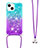 Silicone Candy Rubber TPU Bling-Bling Soft Case Cover with Lanyard Strap S01 for Apple iPhone 13