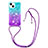 Silicone Candy Rubber TPU Bling-Bling Soft Case Cover with Lanyard Strap S01 for Apple iPhone 13