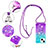 Silicone Candy Rubber TPU Bling-Bling Soft Case Cover with Lanyard Strap S01 for Apple iPhone 15