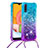 Silicone Candy Rubber TPU Bling-Bling Soft Case Cover with Lanyard Strap S01 for Samsung Galaxy A01 SM-A015