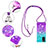 Silicone Candy Rubber TPU Bling-Bling Soft Case Cover with Lanyard Strap S01 for Samsung Galaxy A02s