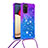 Silicone Candy Rubber TPU Bling-Bling Soft Case Cover with Lanyard Strap S01 for Samsung Galaxy A03s