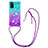 Silicone Candy Rubber TPU Bling-Bling Soft Case Cover with Lanyard Strap S01 for Samsung Galaxy A03s