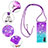 Silicone Candy Rubber TPU Bling-Bling Soft Case Cover with Lanyard Strap S01 for Samsung Galaxy A04s