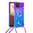 Silicone Candy Rubber TPU Bling-Bling Soft Case Cover with Lanyard Strap S01 for Samsung Galaxy A12 5G