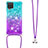 Silicone Candy Rubber TPU Bling-Bling Soft Case Cover with Lanyard Strap S01 for Samsung Galaxy A12 5G