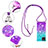 Silicone Candy Rubber TPU Bling-Bling Soft Case Cover with Lanyard Strap S01 for Samsung Galaxy A12 5G