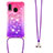 Silicone Candy Rubber TPU Bling-Bling Soft Case Cover with Lanyard Strap S01 for Samsung Galaxy A20e