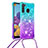 Silicone Candy Rubber TPU Bling-Bling Soft Case Cover with Lanyard Strap S01 for Samsung Galaxy A21