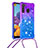 Silicone Candy Rubber TPU Bling-Bling Soft Case Cover with Lanyard Strap S01 for Samsung Galaxy A21