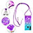 Silicone Candy Rubber TPU Bling-Bling Soft Case Cover with Lanyard Strap S01 for Samsung Galaxy A21