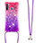 Silicone Candy Rubber TPU Bling-Bling Soft Case Cover with Lanyard Strap S01 for Samsung Galaxy A21 European